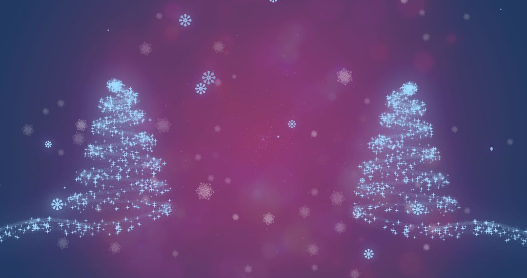 Magical Christmas Trees with Falling Snowflakes