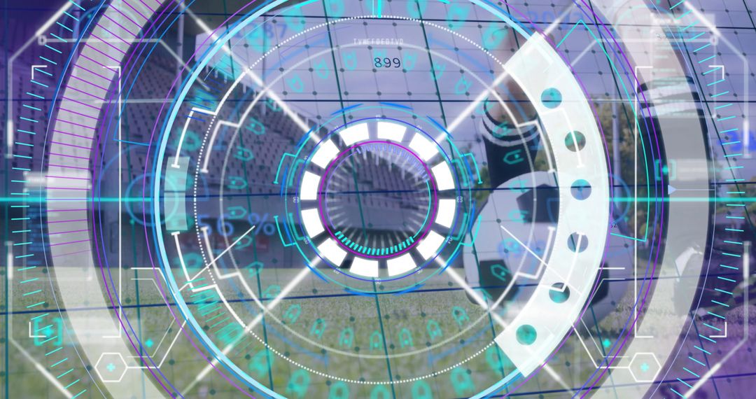 Futuristic HUD Interface Overlaying Urban Landscape