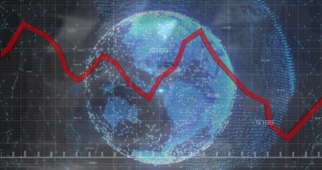 Global Financial Analysis with Digital Chart and Earth Projection
