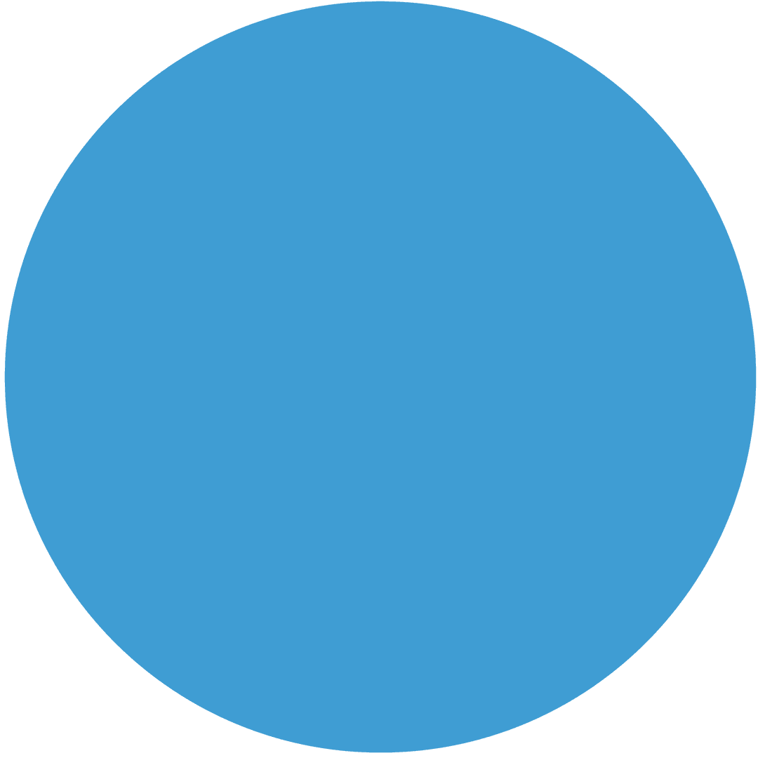 Blue circular shape on transparent background