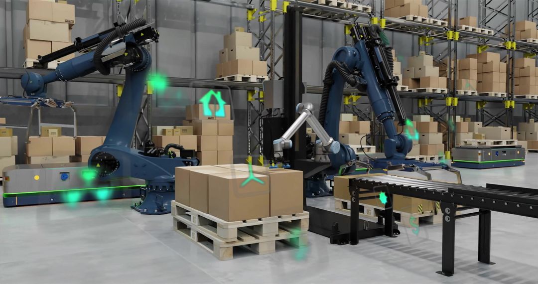 Automated Warehouse Robotics and Digital Interfaces in Logistics