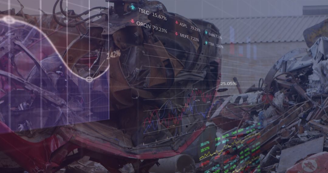 Futuristic Technology Data Integration in Industrial Warehouse