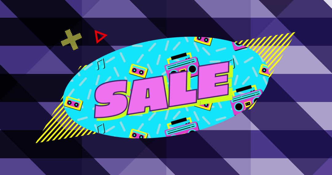 Retro Pop Art Sale Promotion with 80s Graphics