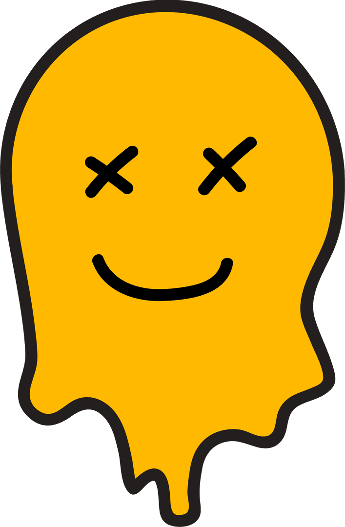 Playful Transparent Blob Mascot with Dripping Design