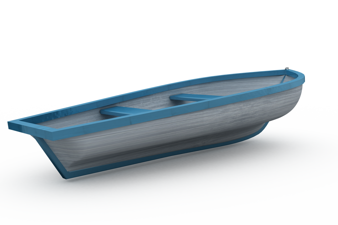 Transparent Background Blue and White Painted Boat in Simple Style - Download Free Stock Images Pikwizard.com