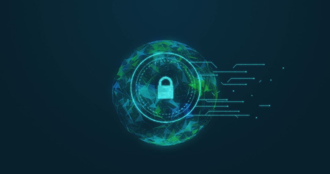 Cybersecurity Icon on Digital Globe