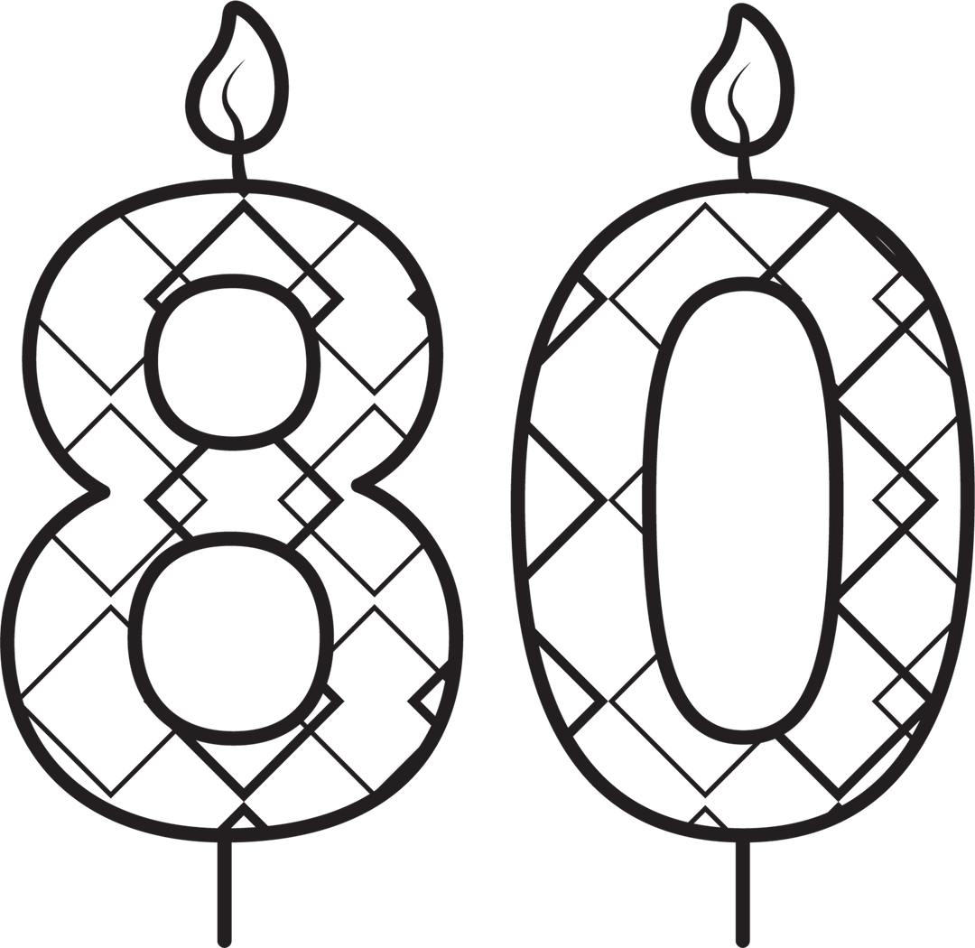 Transparent Number 80 Birthday Candles Illustration for Celebrations - Download Free Stock Images Pikwizard.com