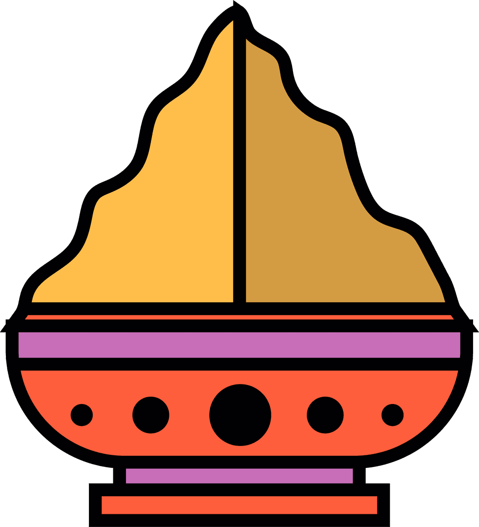 Transparent Bowl with Vibrant Spice Heaps Illustration