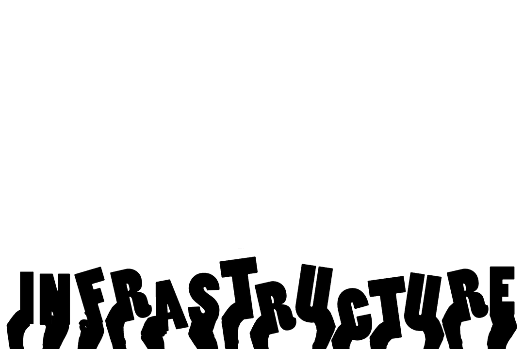 Hands Holding Infrastructure Text Transparent Vector Illustration