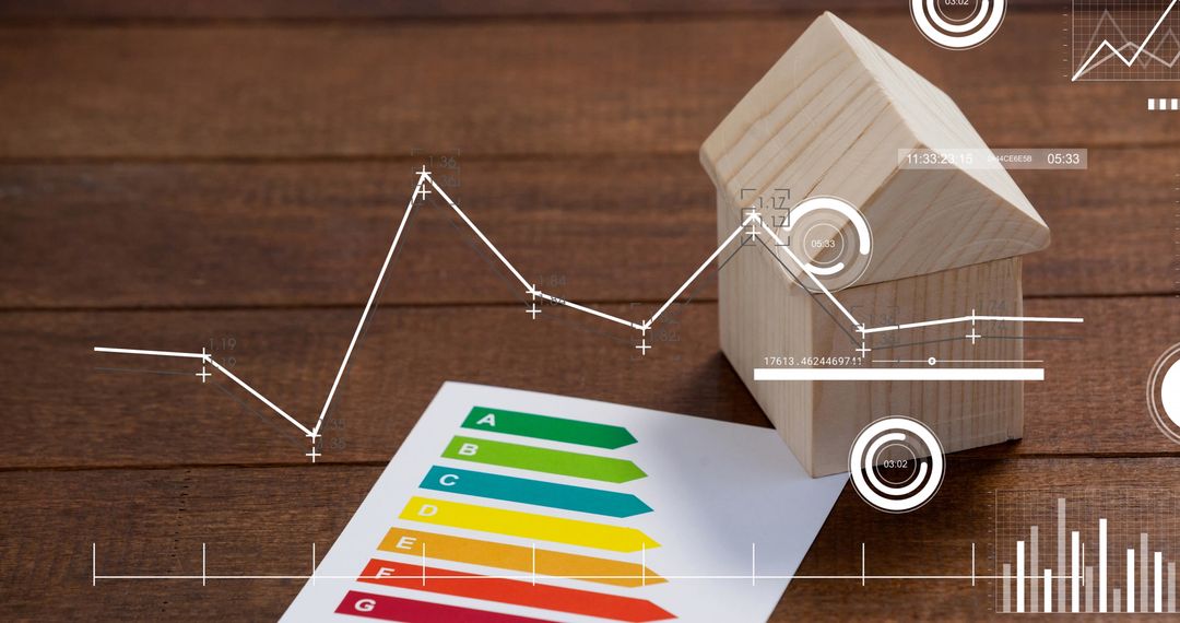 Financial Data Analysis with Energy Efficiency Chart and Household Concept