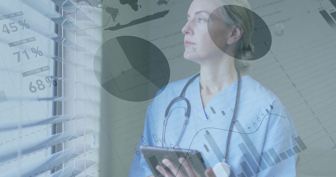 Clinician Analyzing Digital Health Data in Modern Clinic