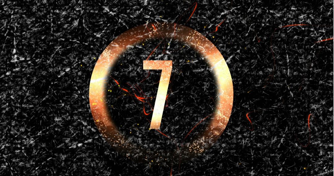 Glowing Number Seven in Vibrant Circular Frame