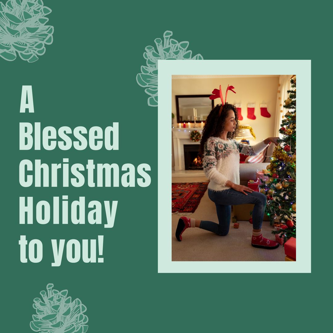 Festive Christmas Card Celebrating Holiday Blessings