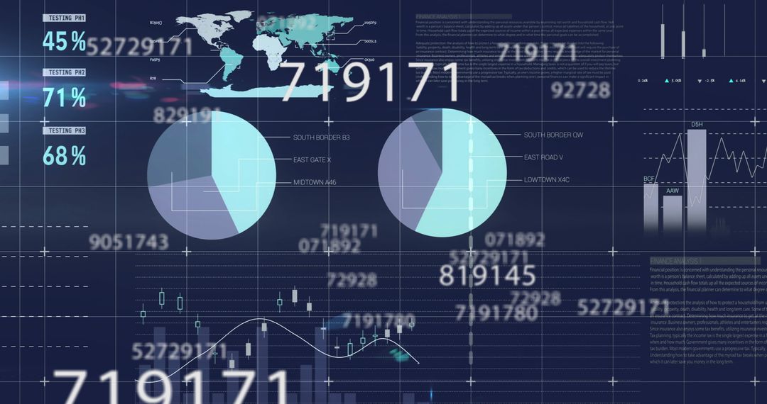 Digital Data Visualization Financial Charts and Connections