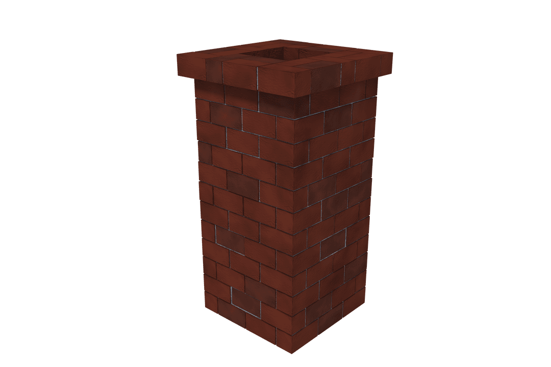 Transparent Brick Chimney Illustration for Architecture Design