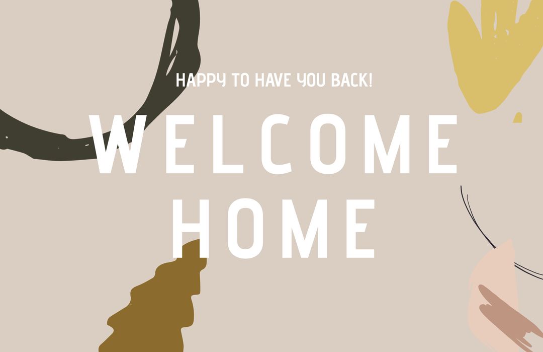 Welcome Home Greeting Card with Abstract Background