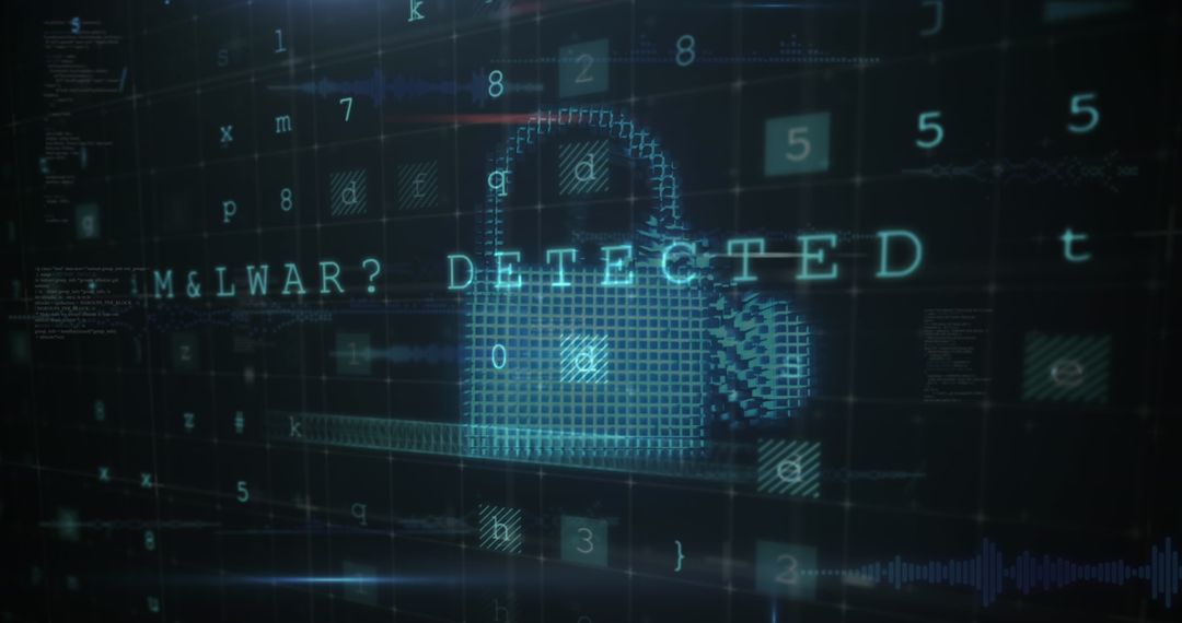 Cybersecurity Concepts Visualization with Lock and Symbols