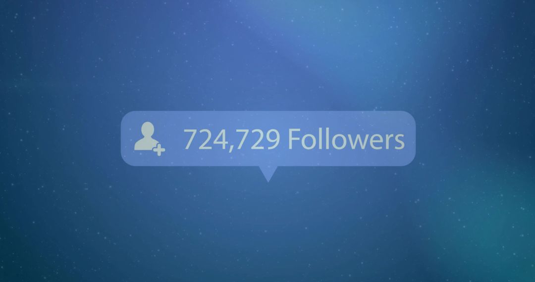 Displaying 724,729 Followers Notification Bubble on Teal Speckled Gradient Background