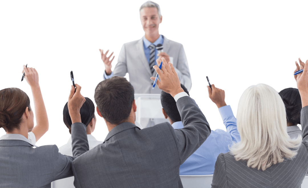 Transparent Discussion Enthusiasm in Business Meeting