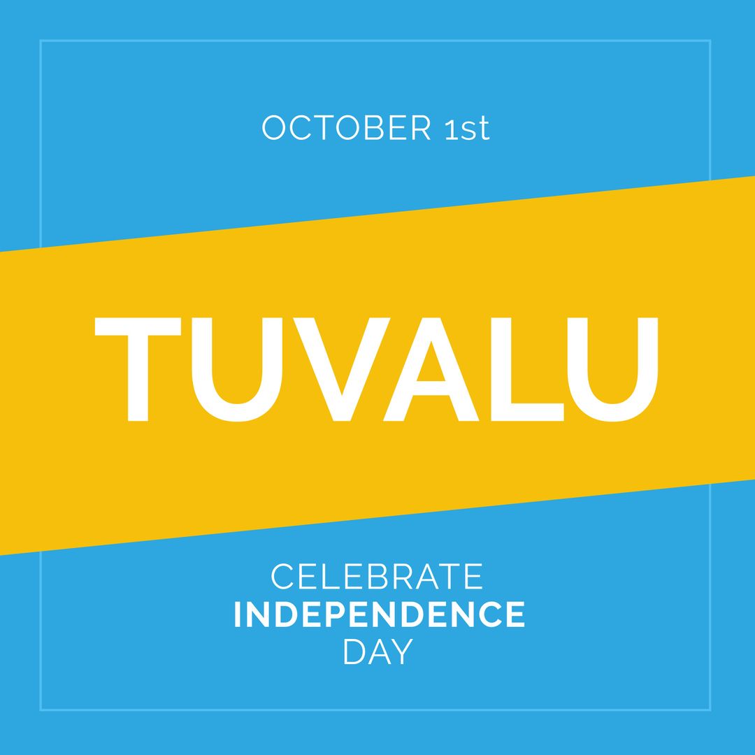 Bright Tuvalu Independence Day Banner with Bold Text