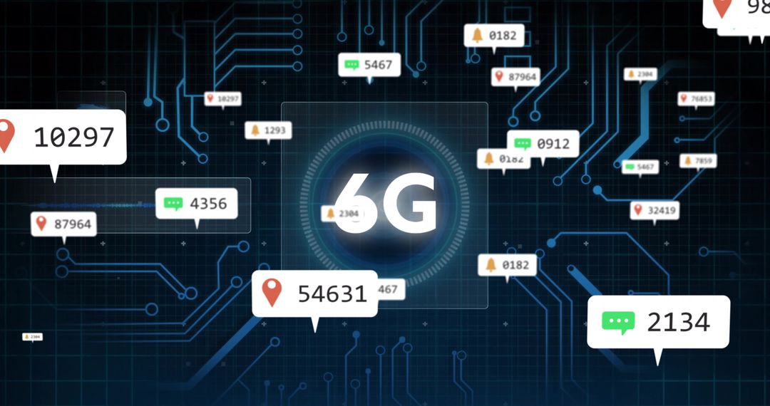 Visionary 6G Interface Illustrating Technological Connectivity