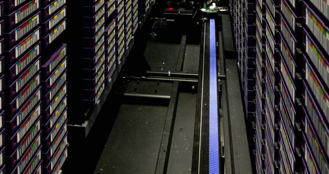 Modern Data Server Corridor in Technological Facility