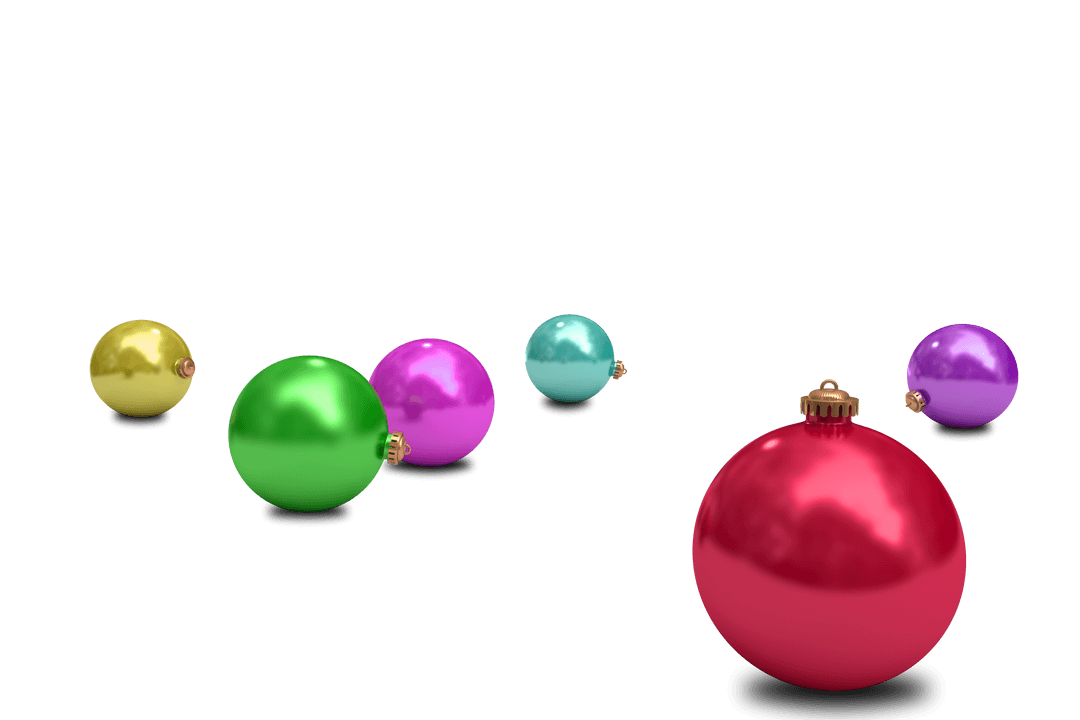 Vibrant Christmas Baubles on Transparent Background for Festive Decor