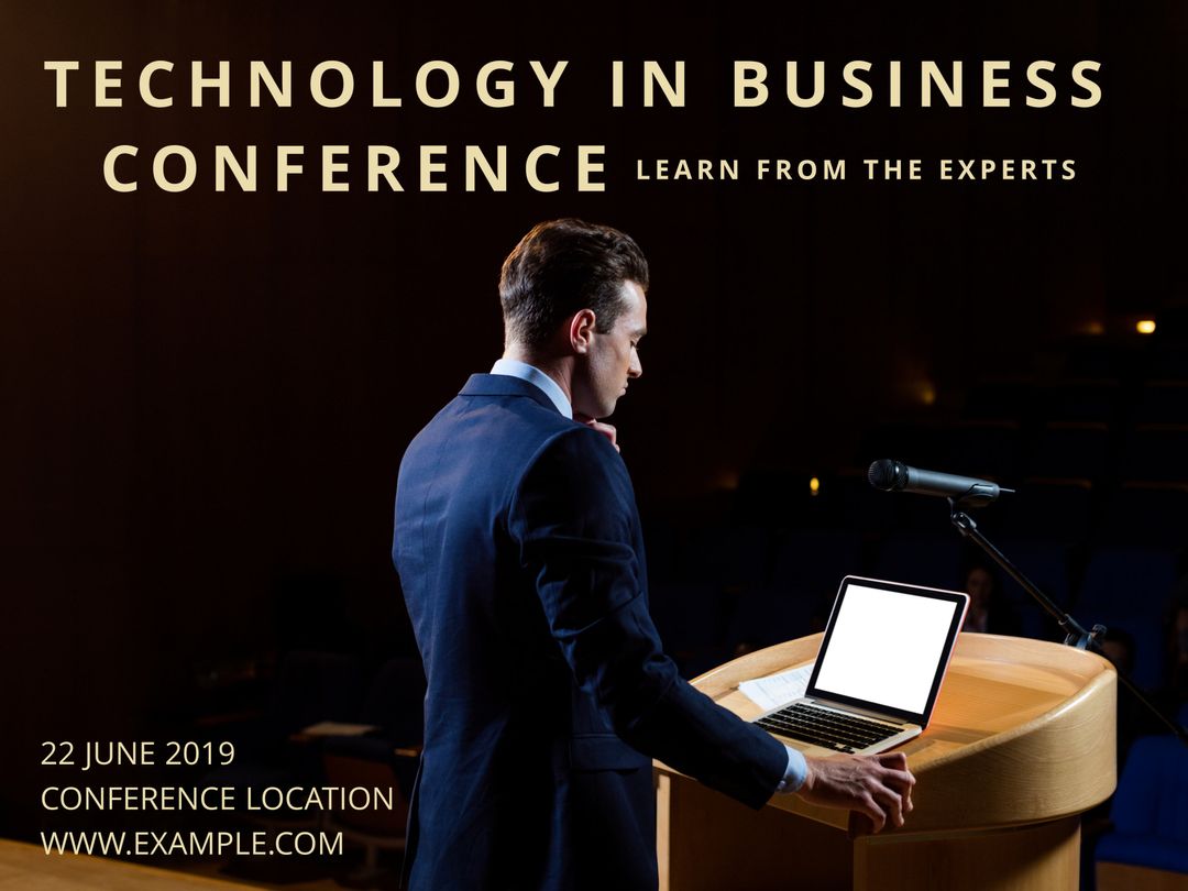 Speaker Presenting at Business Conference on Technology and Expertise