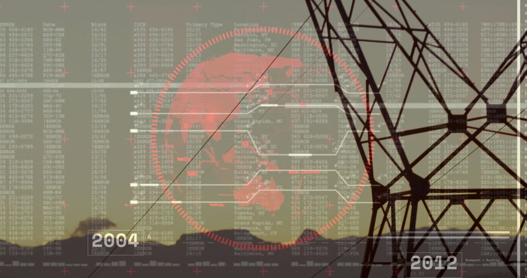 Futuristic Digital Landscape with Technology Infrastructure