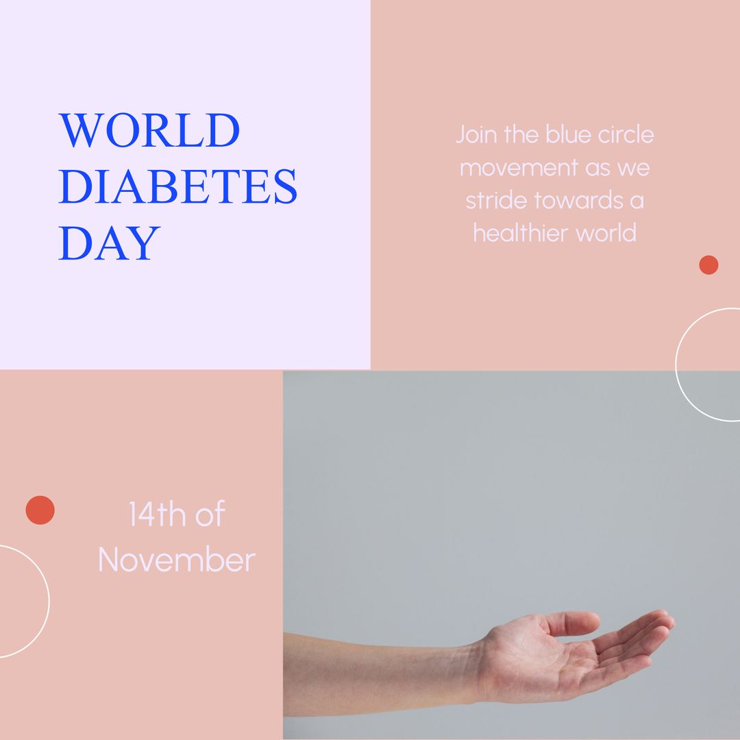 World Diabetes Day Concept with Extended Hand and Text
