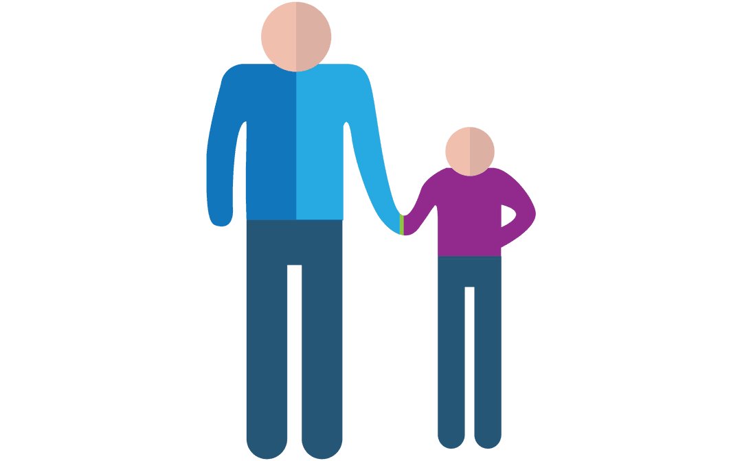 Father and Son Cartoon Illustration with Transparent Background