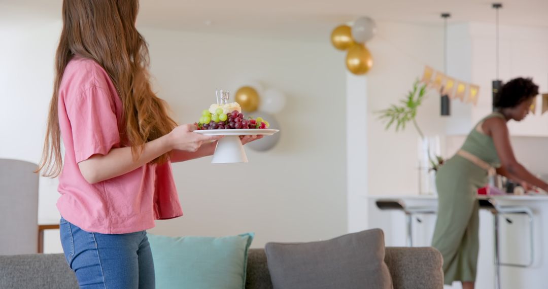 Couple Enjoys Celebratory Party in Domestic Setting