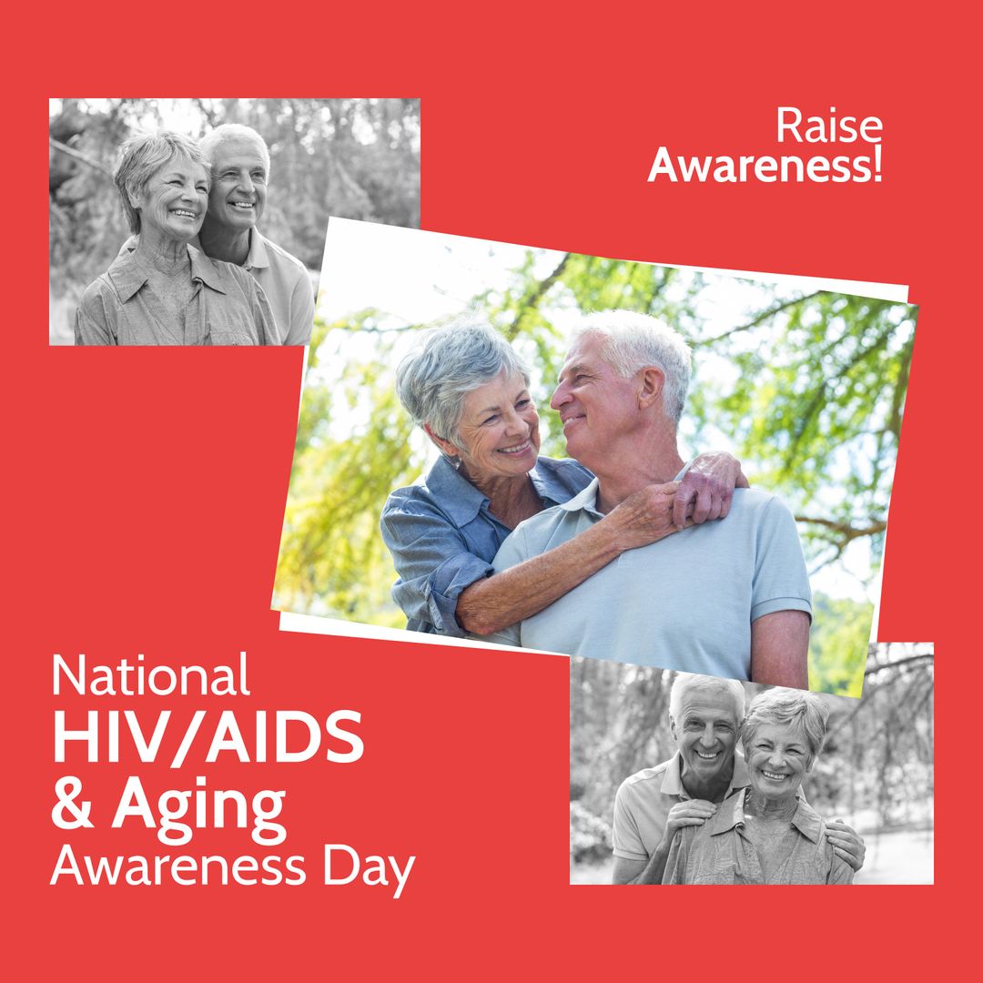 Happy Senior Couple Promoting HIV/AIDS and Aging Awareness