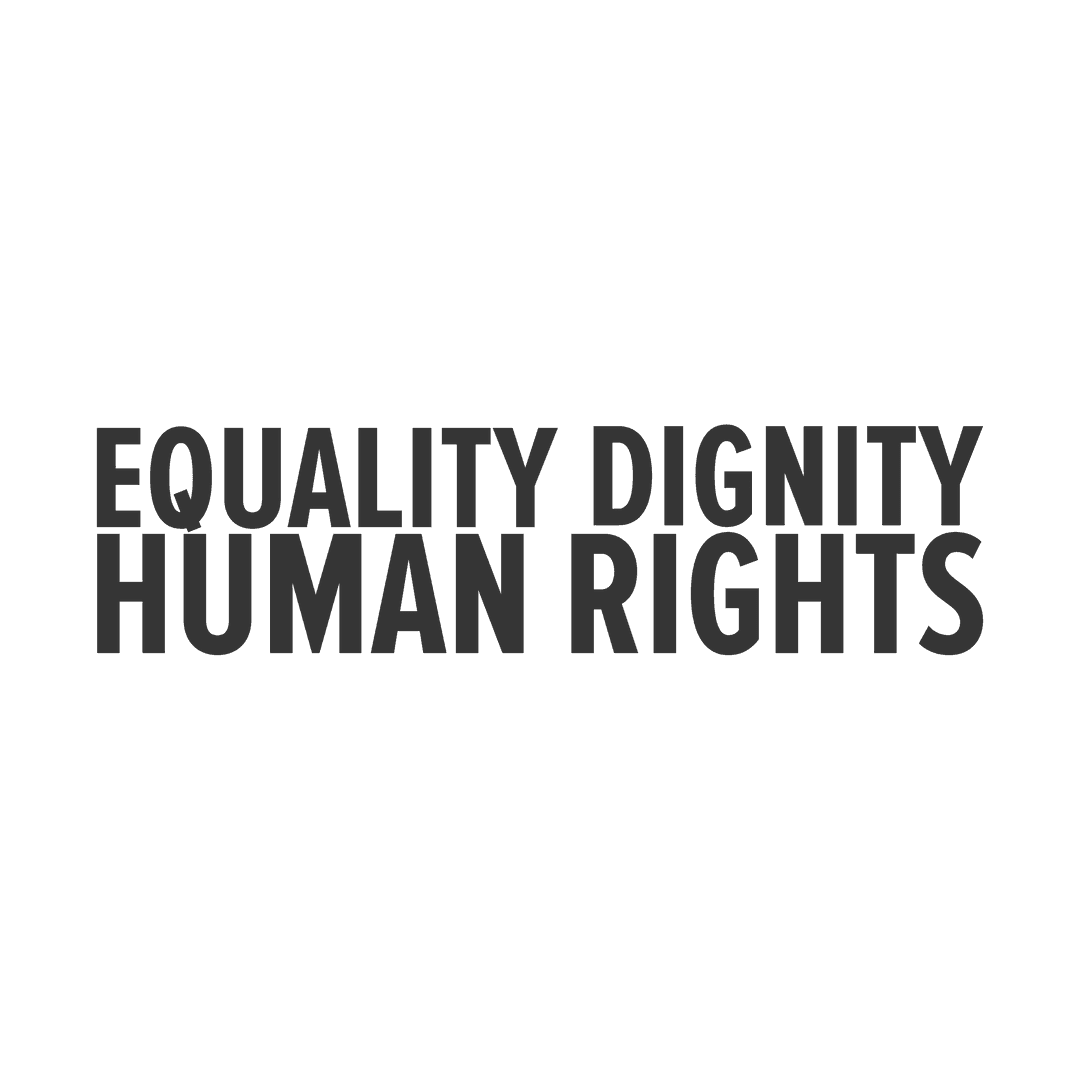 Equality Dignity Human Rights Graphic on Transparent Background