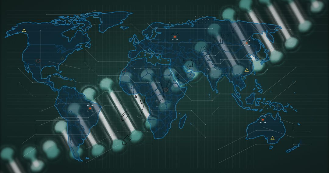 Global Network with Digital DNA and Data Connections Overlay