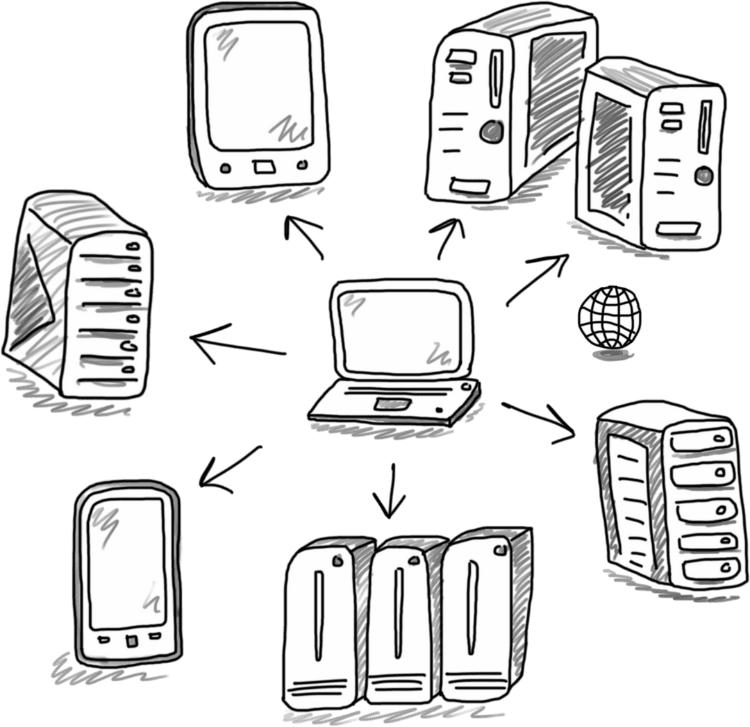 Transparent Digital Devices Illustration for Communication Design