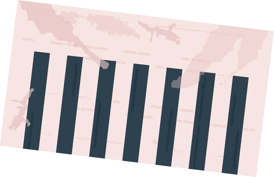 Abstract Barcode Chart on Stained Pink Transparent Panel