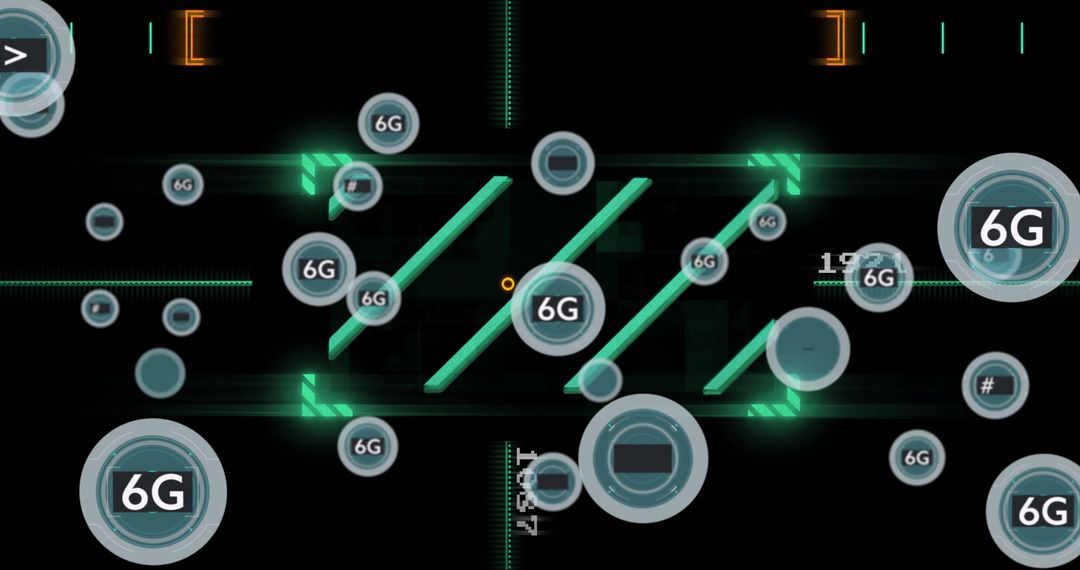 6G Data Technology Conceptual Design with Futuristic Visual Elements