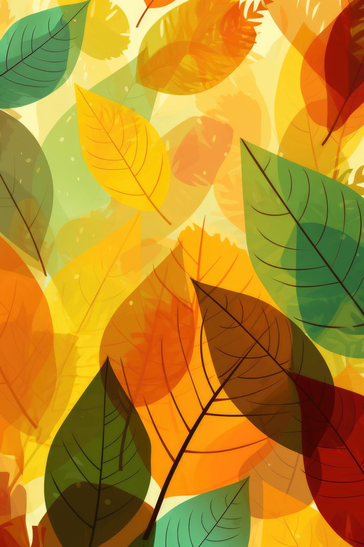 Colorful Autumn Leaves Background Illustration - Free Images, Stock Photos and Pictures on Pikwizard.com