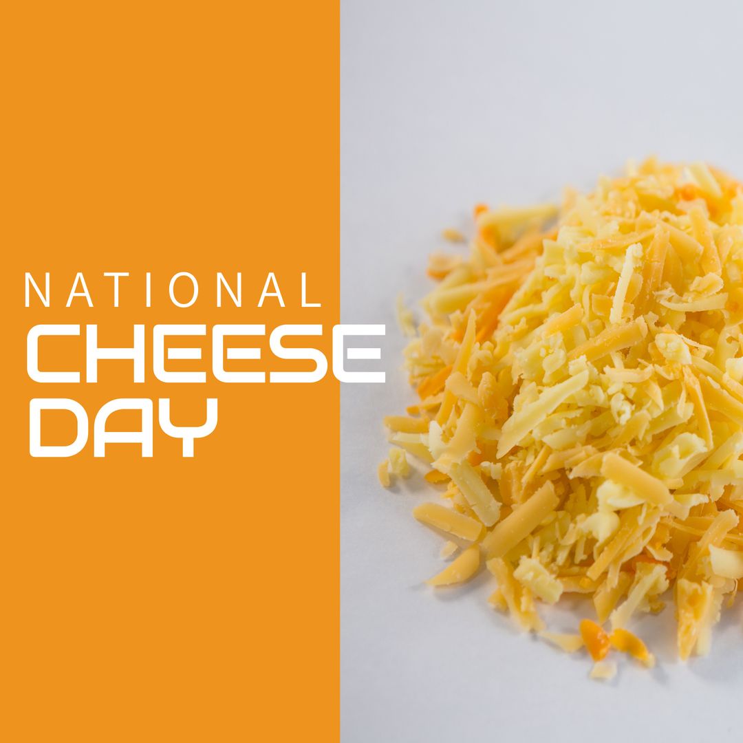 Shredded Cheese with National Cheese Day Text - Download Free Stock Templates Pikwizard.com