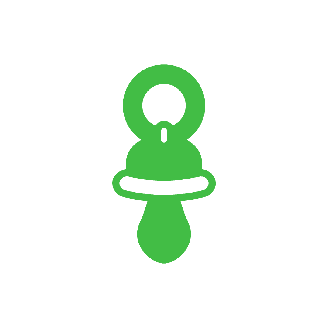 Green Baby Pacifier on Transparent Background for Childhood Theme