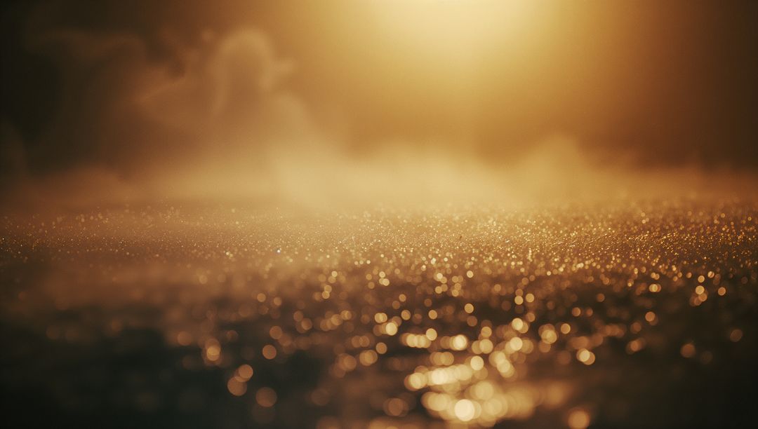 Golden Morning Dew with Bokeh Highlights and Serene Glow