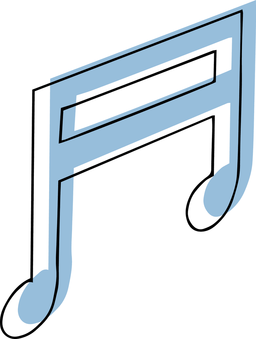 Stylized Musical Notes Forming F Shape on Transparent Background