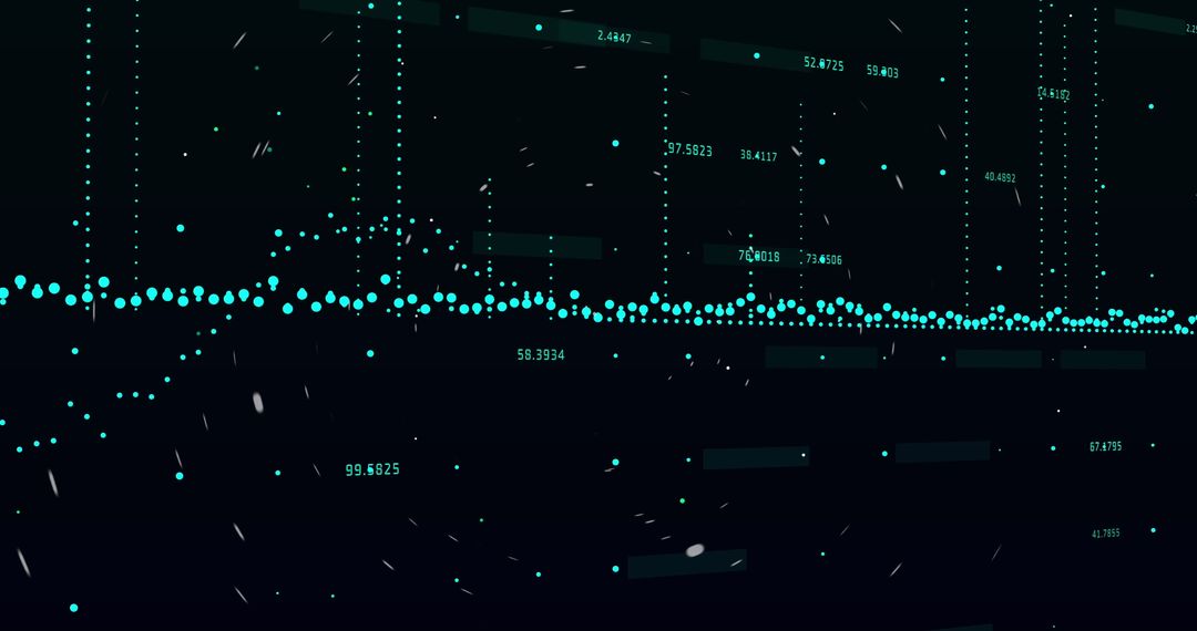 Digital Financial Data Processing with Glowing Indicators