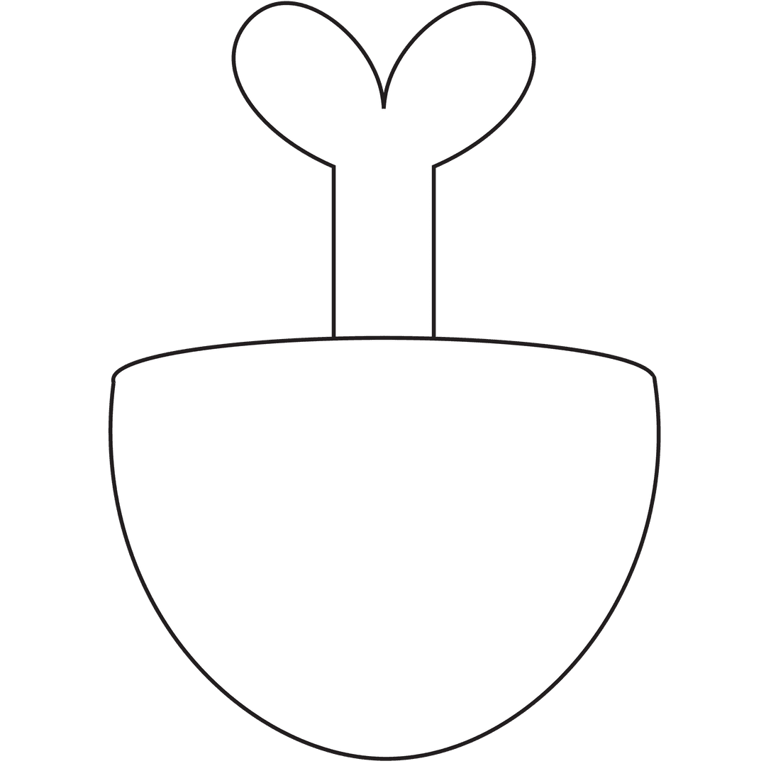 Abstract Plant Icon on Transparent Background Art Design