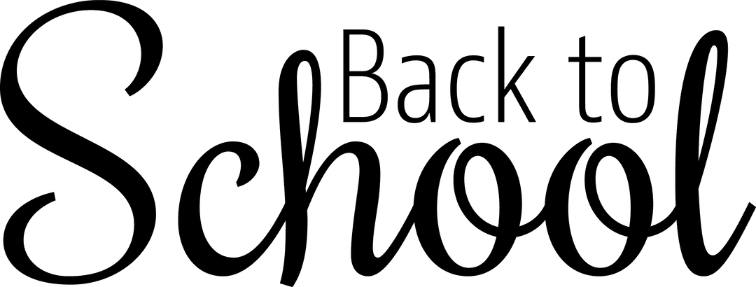 Back to School Text Design Transparent Background