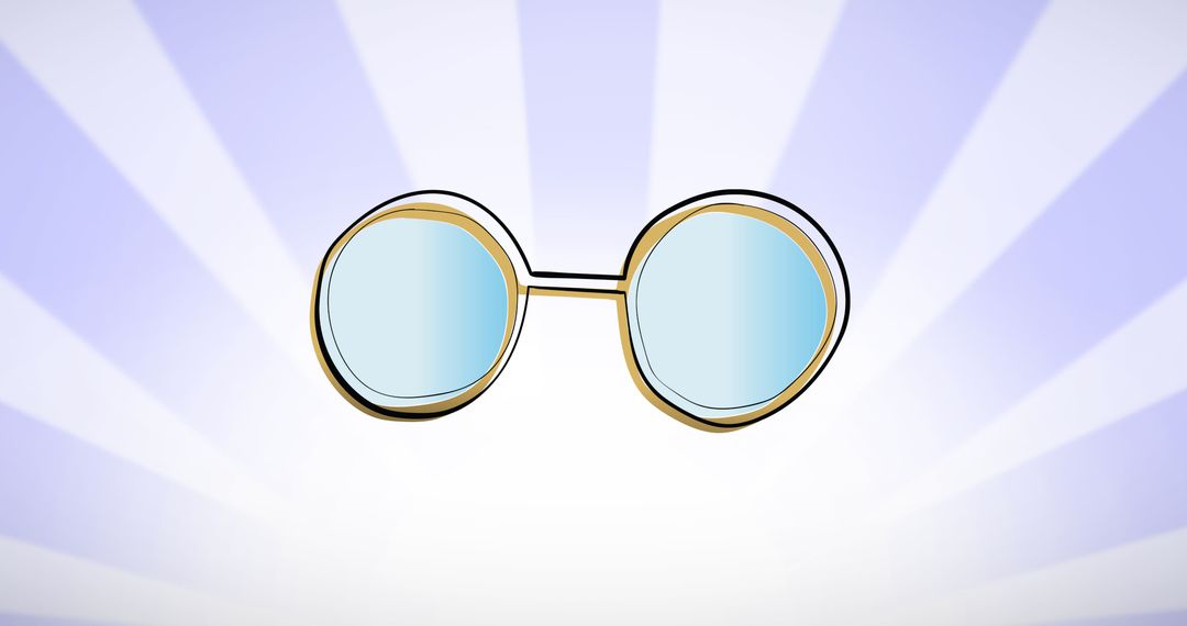 Retro Round Glasses Against Violet Striped Background