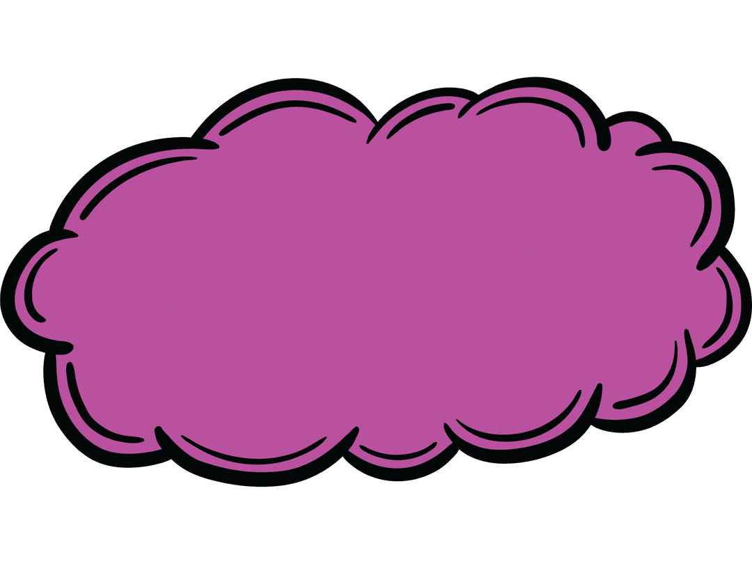 Purple Cloud Illustration on Transparent Background