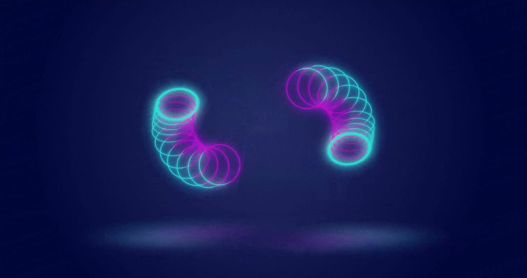 Neon Spirals Illuminating Dark Background