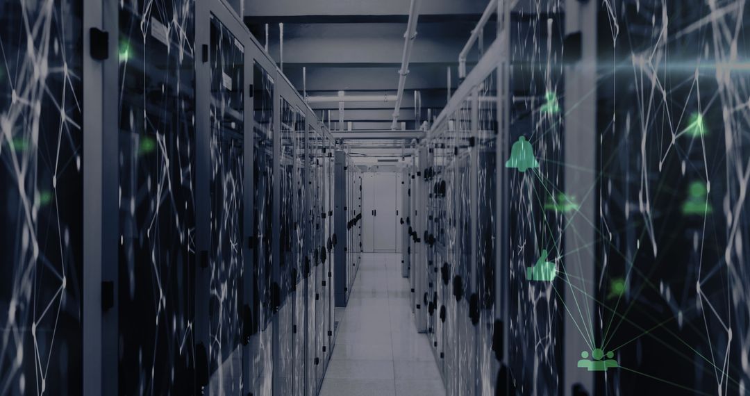Futuristic Data Center with Digital Network Connectivity